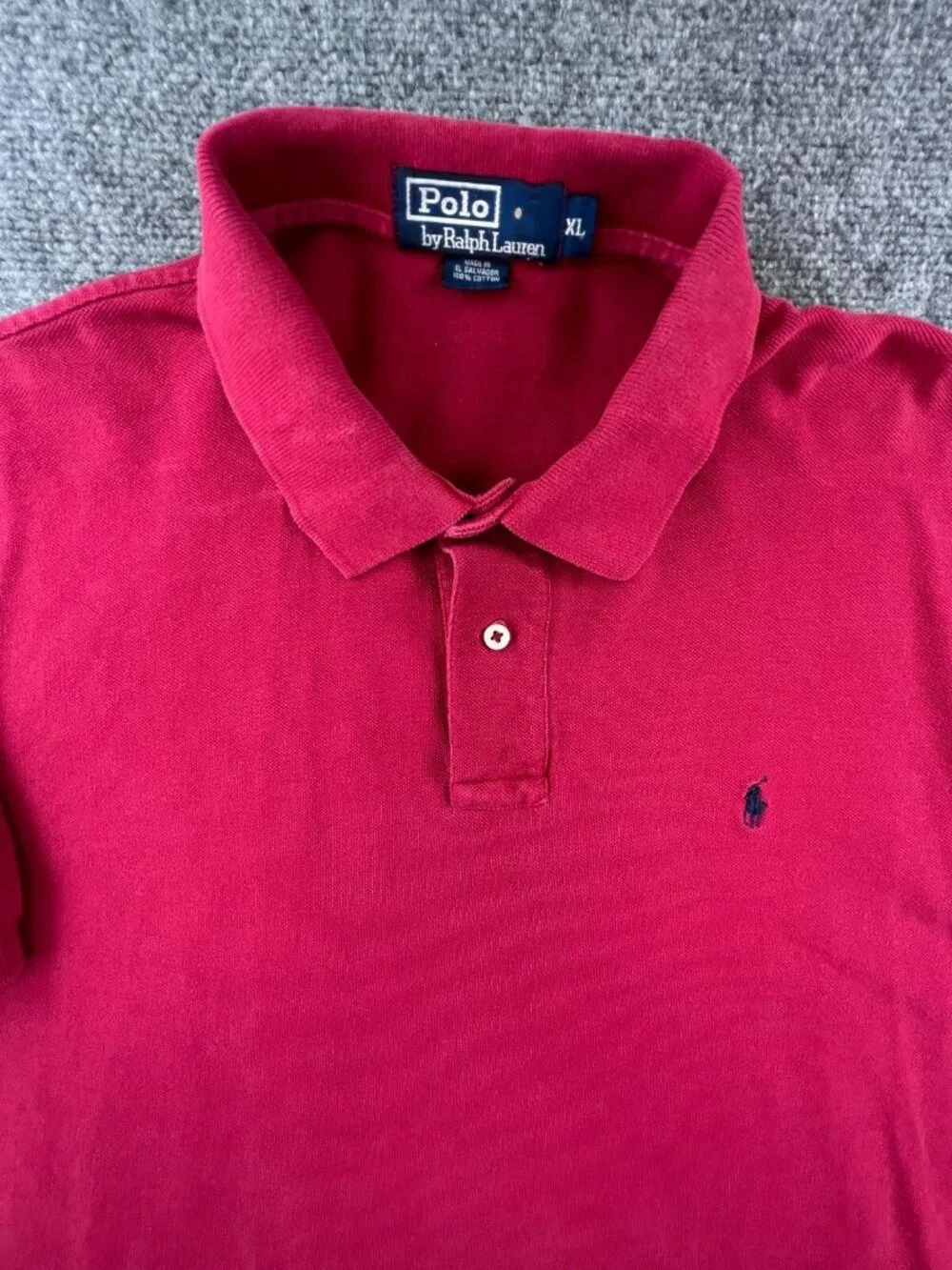 Polo Ralph Lauren Short Sleeve Polo Shirt Cotton Adult Red XL Cotton Blue Pony